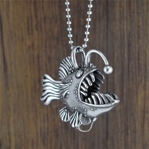 Fashionable personalized men exaggerated dark domineering lantern fish necklace punk hip-hop accessories,Style