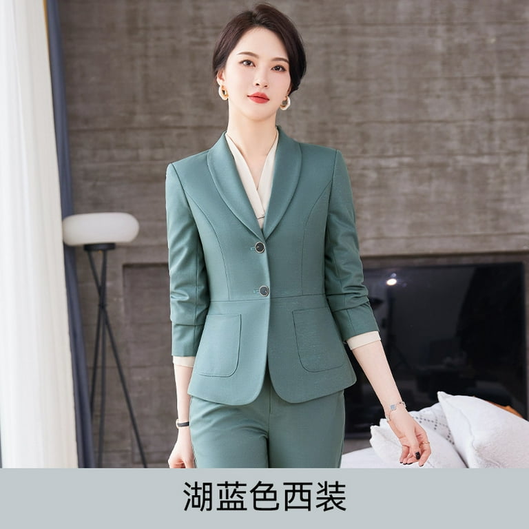Fashionable short suit jacket female temperament autumn and winter suit professional suit small work clothes slim formal wear Walmart