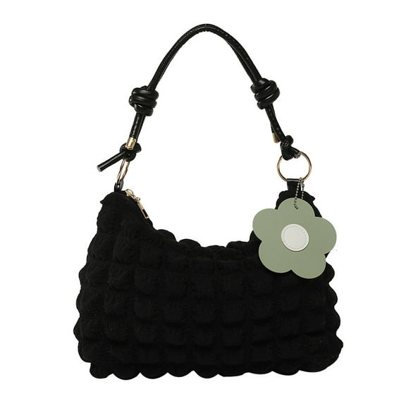 Fashionable women's armpit bag with pearl pleated design, trendy women's shoulder bag