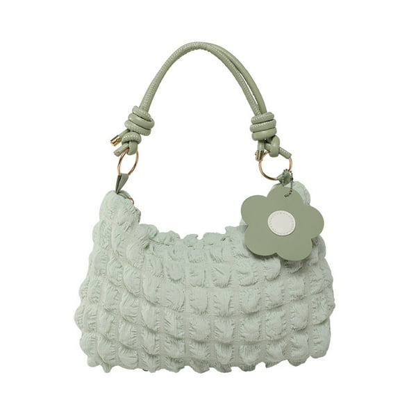 Fashionable women's armpit bag with pearl pleated design, trendy women's shoulder bag