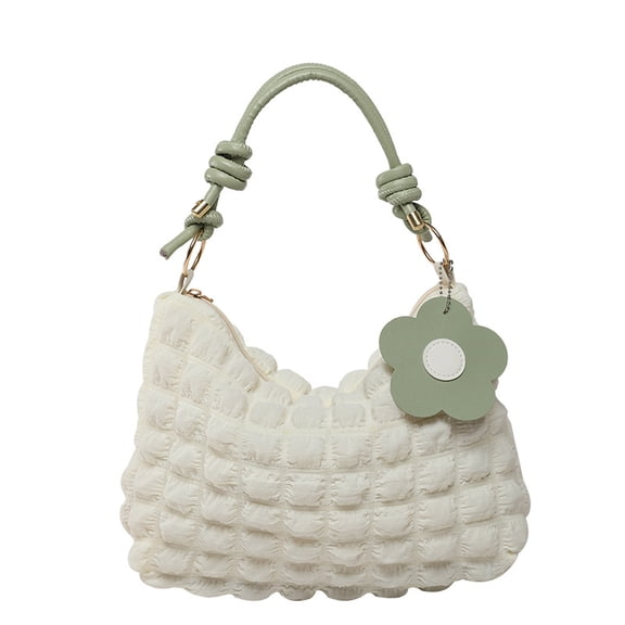 Fashionable women's armpit bag with pearl pleated design, trendy women's shoulder bag