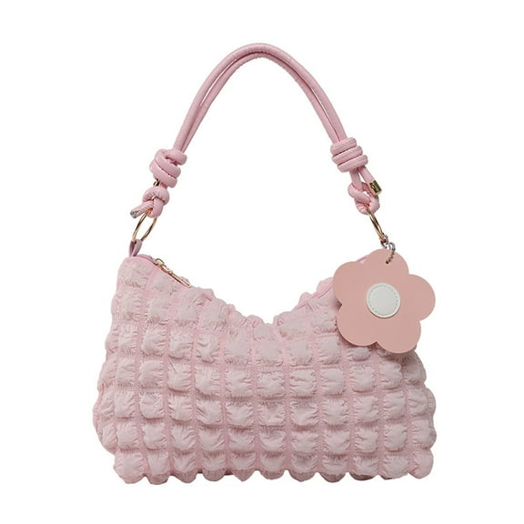 Fashionable women's armpit bag with pearl pleated design, trendy women's shoulder bag