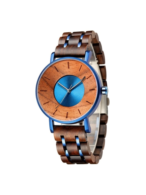Fashionable wooden men's quartz watch - luxury timepiece for business professionals,Wood