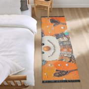 Fashionably Dressed Snowmen Runner Area Rug 2x6 Soft Non-Slip Washable Bedside Carpet for Hallway Bedroom Living Room Home Decor