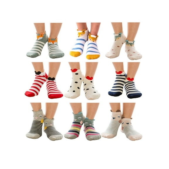 Fashionazzle Women's Animal Funny Casual Cotton Ankle & Crew Socks (9 Pack)