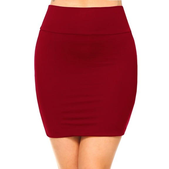 Fashionazzle Women's Casual Stretchy Bodycon Pencil Mini Skirt