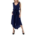 thumbnail image 1 of Fashionazzle Women's Outfit Sleeveless Shoulder Bandage Waistband Sexy V-Neck Wide Leg Long Jumpsuit with Belt, 1 of 15