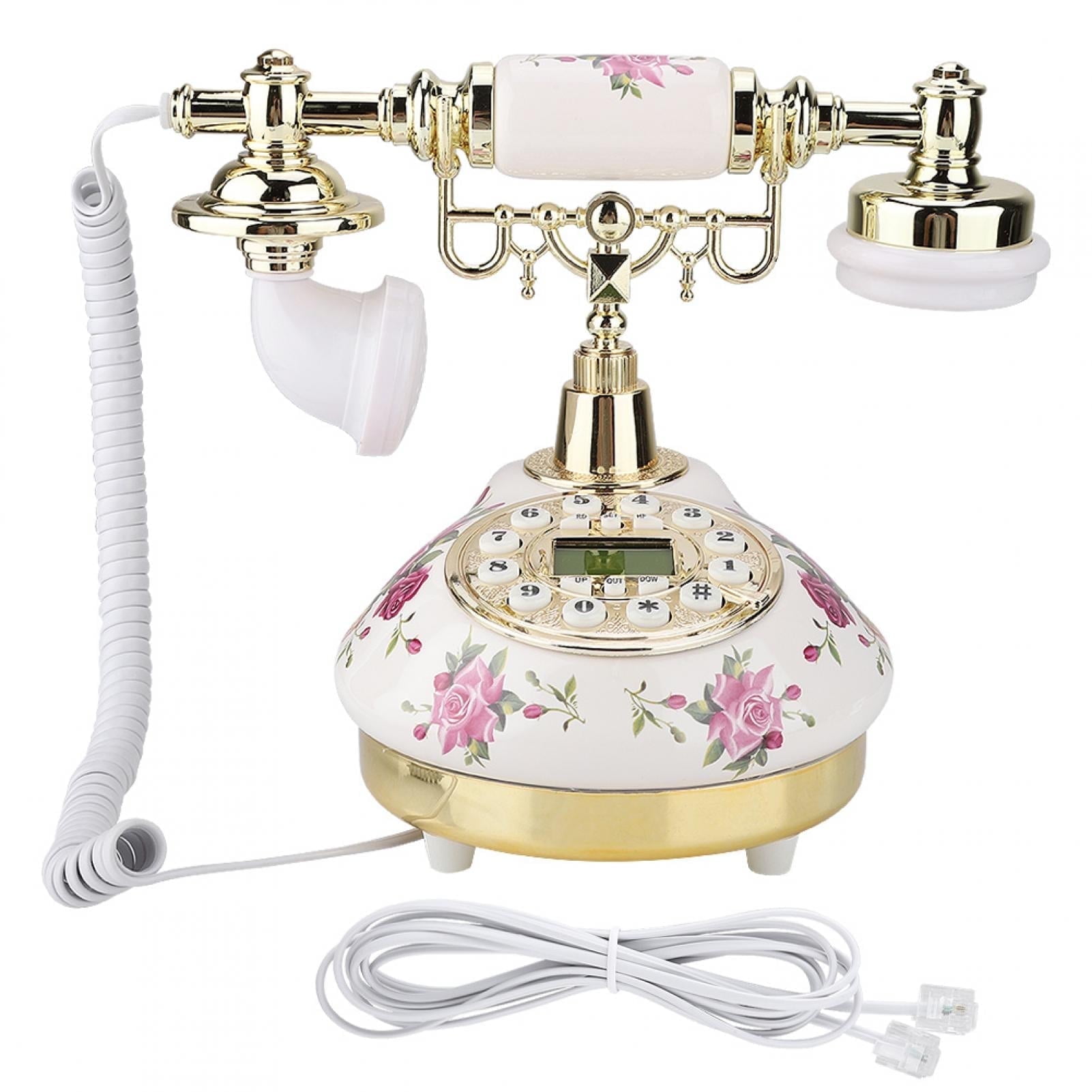 Fashioned European Style Telephone,MS-9101 Retro Imitation Antique Telephone Golden Removable Bracket Telephone for Home Decor, Office, Star Hotel Decoration