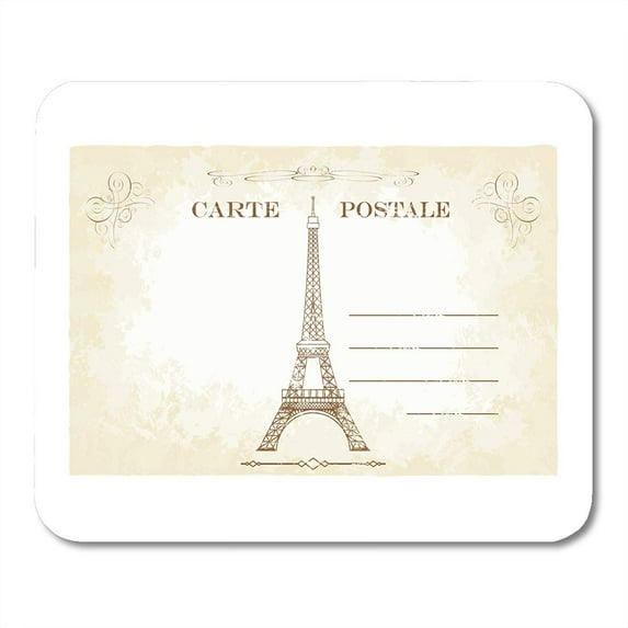 Fashioned Paris Old French Back Eiffel Tower Silhouette Vintage Mousepad Mouse Pad Mouse Mat 9x10 inch