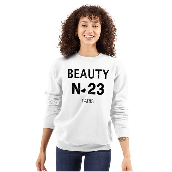 Fashionista Beauty No 23 Paris Heart Women Plus Size Crewneck Sweatshirt Brisco Brands 2X