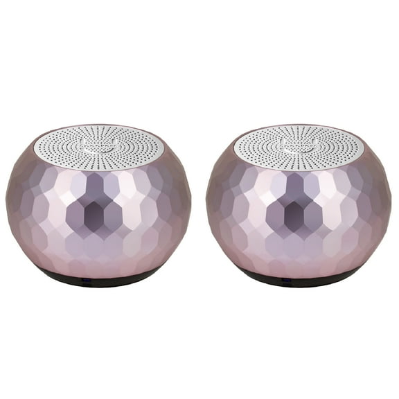Fashionit U Speakers Mini Bluetooth Computer Speaker 2-Pack Bundle with Matching Speaker, Built-In Mic & Selfie Remote Control, for Workspace, Desktop, Laptop, Mobile, Tablet, PC - Glam Lilac