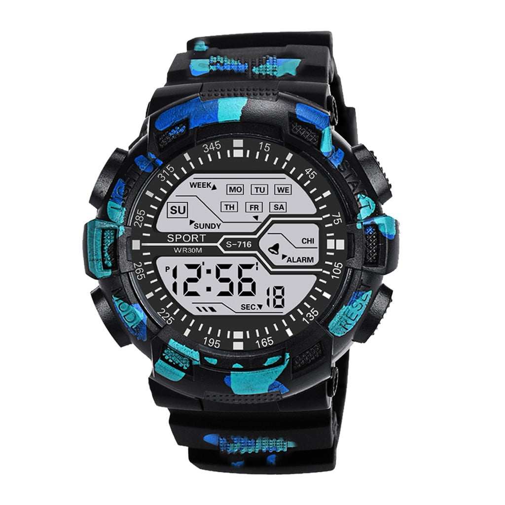 Fashions Waterproofs Wvam640d1a Men'ss Boys Alarm Watch LCDs Digitals