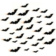 80Pcs 3D Bats Stickers, Halloween Party Supplies Waterproof Scary Bats Wall Decals DIY Home Window Decor