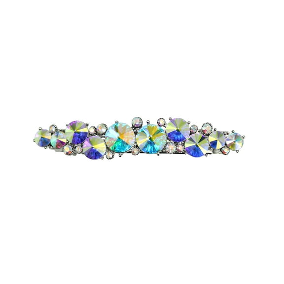 Faship AB Premium Rhinestone Crystal Floral Small Hair Barrette Clip