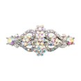 thumbnail image 1 of Faship AB Rhinestone Crystal Floral Double Hearts Hair Barrette Clip, 1 of 4