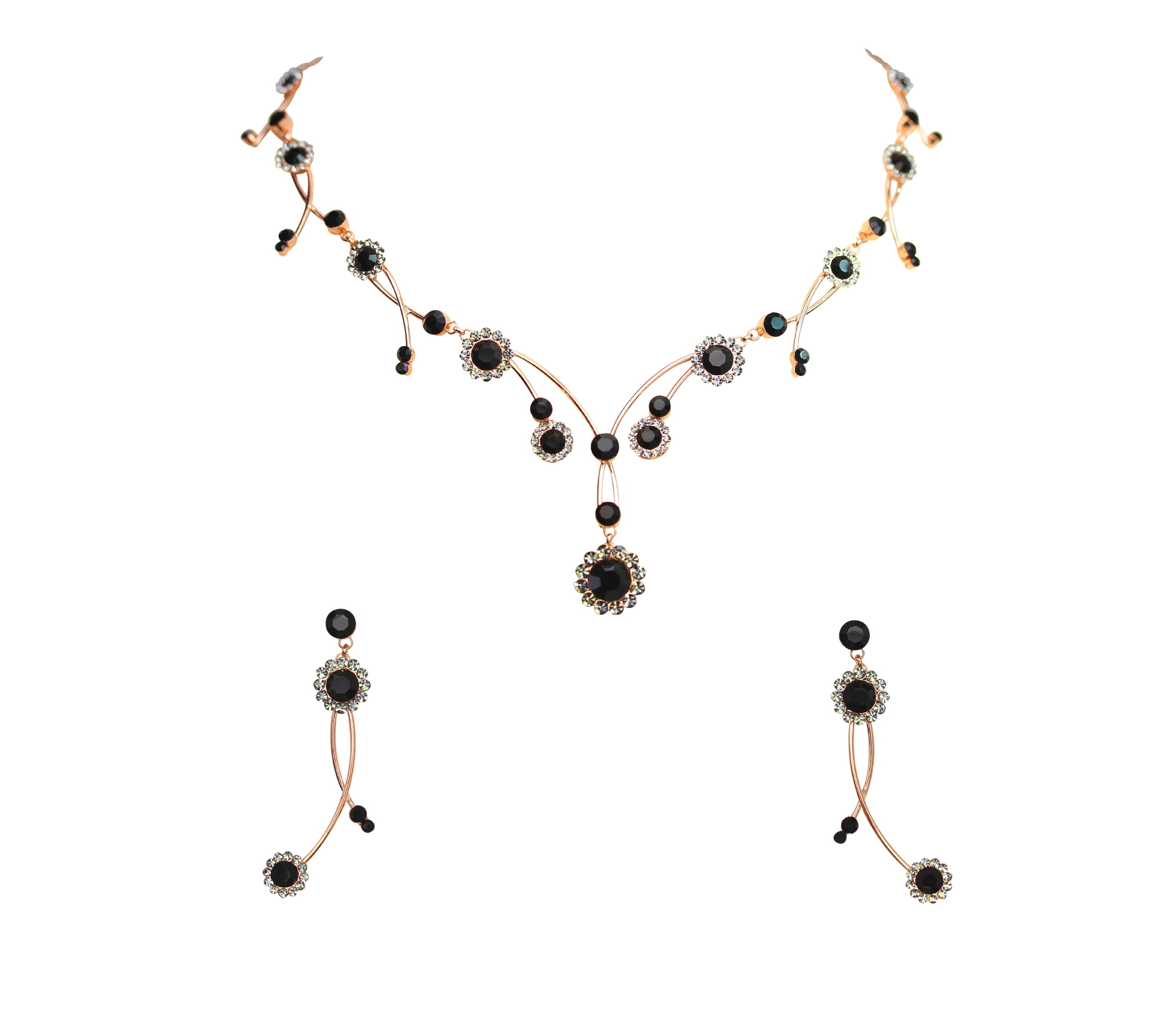 Faship Haarkamm Mit Strasssteinen – Schwarz Mit Roségold, 7,6 X 6,3 Cm, Für Hochzeit & Festliche Anlässe