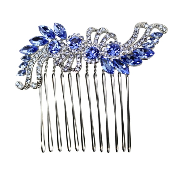Faship Blue Crystal Hair Comb