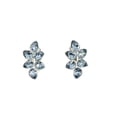 thumbnail image 1 of Faship Dusty Blue Rhinestone Crystal Floral Clip On Style Earrings, 1 of 5