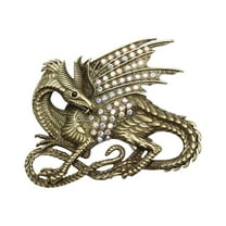 Faship Gorgeous AB Rhinestone Crystal Flying Dragon Dinosaur Pin Brooch