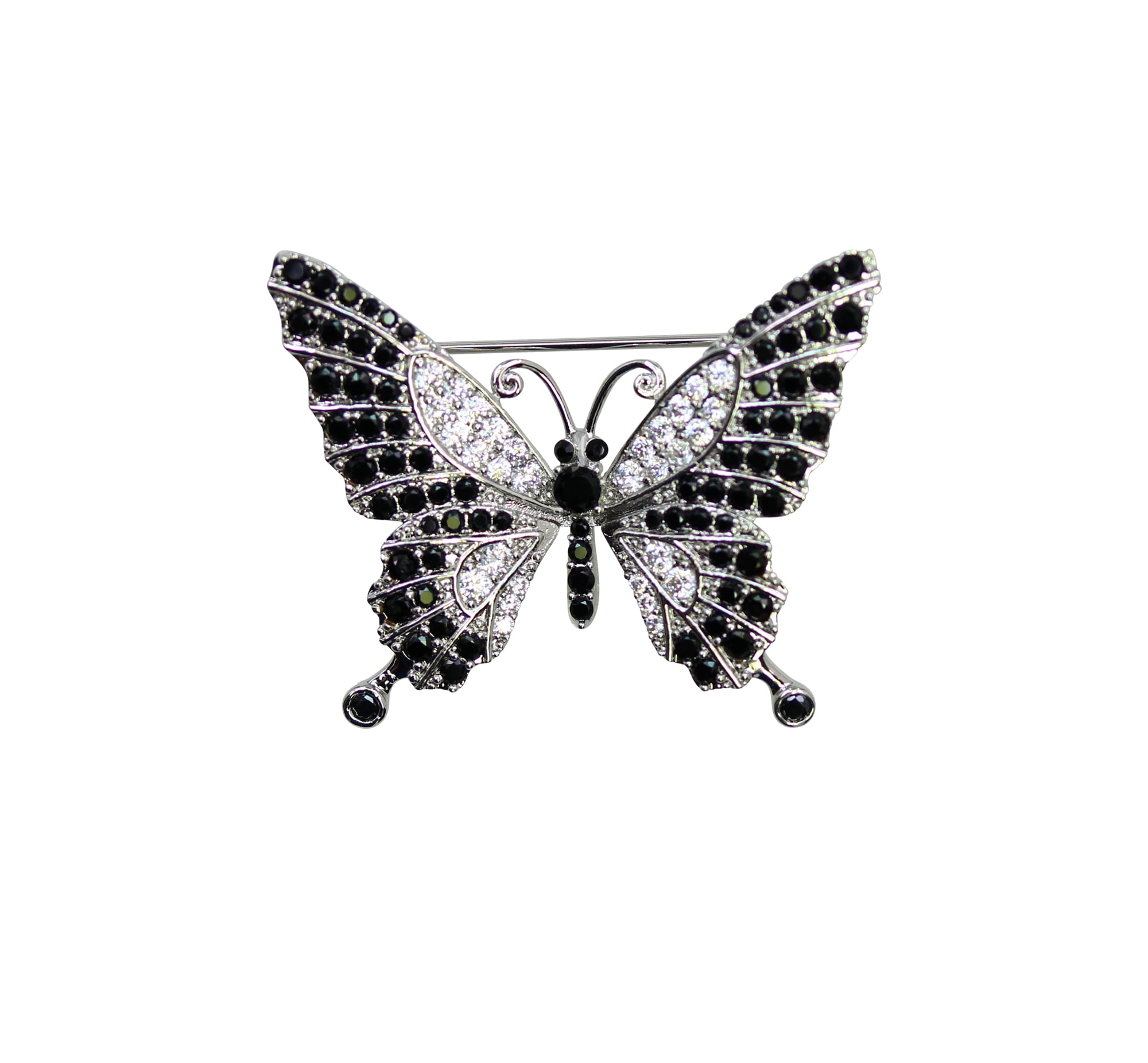 Faship Gorgeous Black Crystal Flower Hair Barrette Clip
