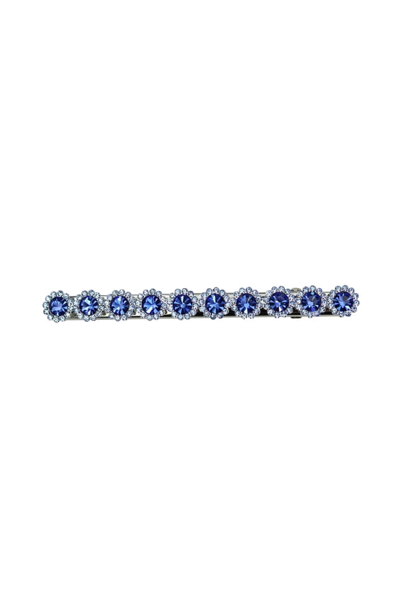 Gorgeous Blue Crystal Floral Small Alligator Hair Clip