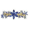thumbnail image 1 of Faship Gorgeous Blue Rhinestone Crystal Floral Hair Barrette Clip, 1 of 8