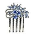 thumbnail image 1 of Faship Gorgeous Blue Rhinestone Crystal Floral Hair Comb, 1 of 4