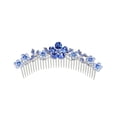 thumbnail image 1 of Faship Gorgeous Blue Rhinestone Crystal Floral Hair Comb, 1 of 4