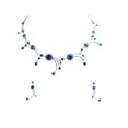 thumbnail image 1 of Faship Gorgeous Blue Rhinestone Crystal Floral Necklace Earrings Set, 1 of 5