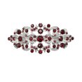 thumbnail image 1 of Faship Gorgeous Burgundy Crystal Floral Hair Barrette Clip, 1 of 4