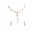 thumbnail image 1 of Faship Gorgeous Champagne Rhinestone Crystal Floral Necklace Earrings Set, 1 of 6