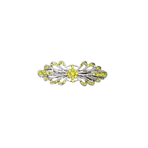 Faship Citrine Yellow Small Mini Floral Hair Barrette Clip