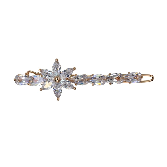 Faship Gorgeous Clear CZ Crystal Floral Hair Clip