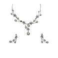 thumbnail image 1 of Faship Gorgeous  Clear CZ Crystal Shell Pearls Floral Necklace Earrings Set, 1 of 5
