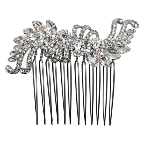 Faship Gorgeous Clear Crystal Floral Hair Comb