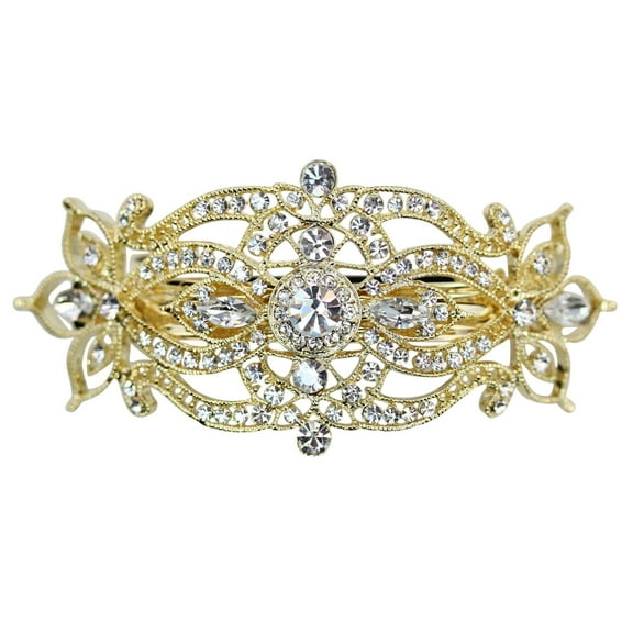 Faship Gorgeous Clear Floral Big Hair Barrette