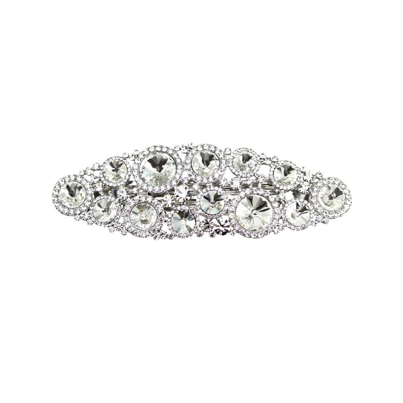 Faship Gorgeous Clear Premium Rhinestone Crystal Hair Barrette Clip