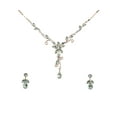 thumbnail image 1 of Faship Gorgeous Clear Rhinestone Crystal Floral Necklace Earrings Set, 1 of 5