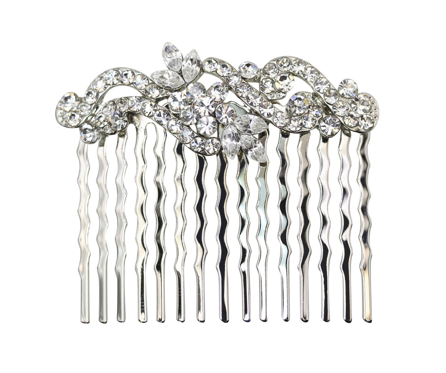 Faship Haarspange Mit Floralem Strass-Design – Transparent, Zinklegierung, Ca. 6,1 Cm, Für Hochzeit & Festliche Anlässe