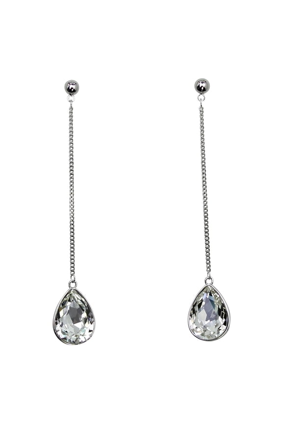 Gorgeous Clear Teardrop Rhinestone Crystal Dangling Earrings