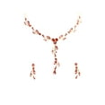 thumbnail image 1 of Faship Gorgeous Coral Rhinestone Crystal Floral Necklace Earrings Set, 1 of 5