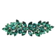 thumbnail image 1 of Faship Gorgeous Green Rhinestone Crystal Floral Hair Barrette Clip, 1 of 4
