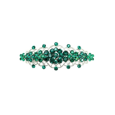Faship Gorgeous Black Crystal Flower Hair Barrette Clip