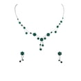 thumbnail image 1 of Faship Gorgeous Green Rhinestone Crystal Floral Necklace Earrings Set, 1 of 5
