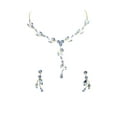 thumbnail image 1 of Faship Gorgeous Light Blue Rhinestone Crystal Floral Necklace Earrings Set, 1 of 5