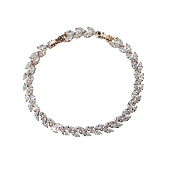 Faship Gorgeous Marquise Clear CZ Crystal Tennis Bracelet