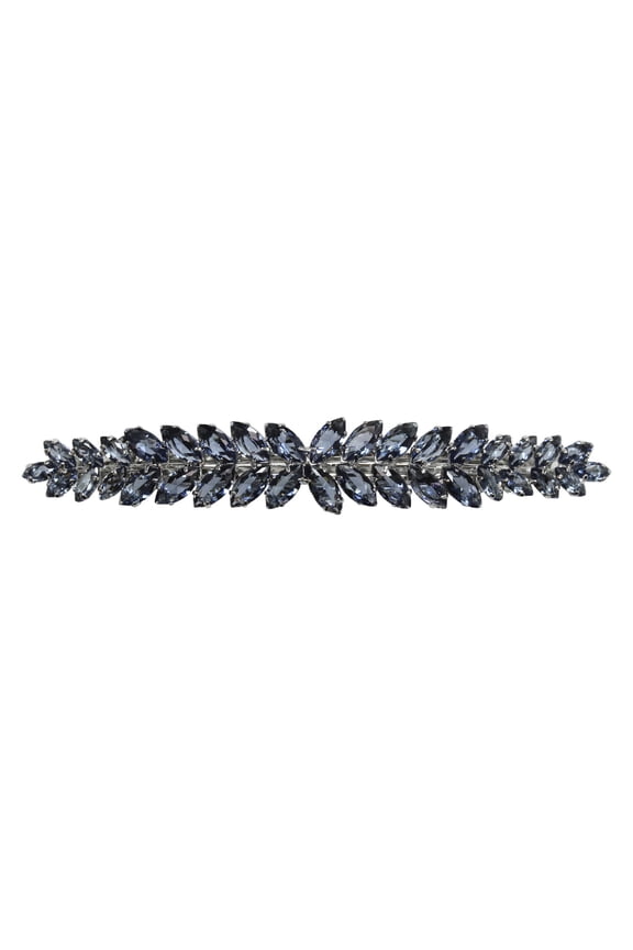 Gorgeous Navy Blue CZ Crystal floral Hair Barrette