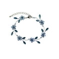 thumbnail image 1 of Faship Gorgeous Navy Blue Rhinestone Crystal Floral Bracelet, 1 of 4