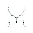 thumbnail image 1 of Faship Gorgeous Navy Blue Rhinestone Crystal Floral Necklace Earrings Set, 1 of 5
