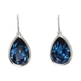thumbnail image 1 of Faship Gorgeous Navy Blue Teardrop Rhinestone Dangling Hoop Earrings, 1 of 3